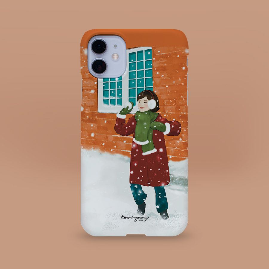 겨울 아이, 김민영작가 폰케이스 디자인 슬림 젤리 범퍼 카드 아이폰 15 갤럭시 S24