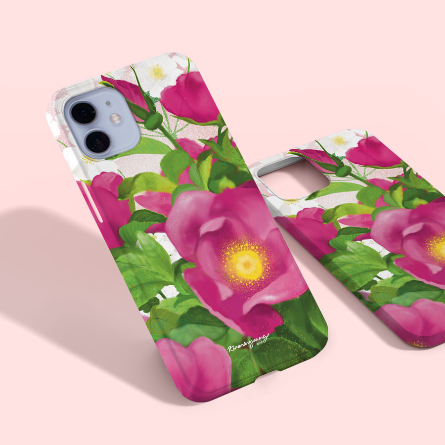 꽃 향기 맡고 가세요, 김민영작가 폰케이스 디자인 슬림 젤리 범퍼 카드 아이폰 15 갤럭시 S23