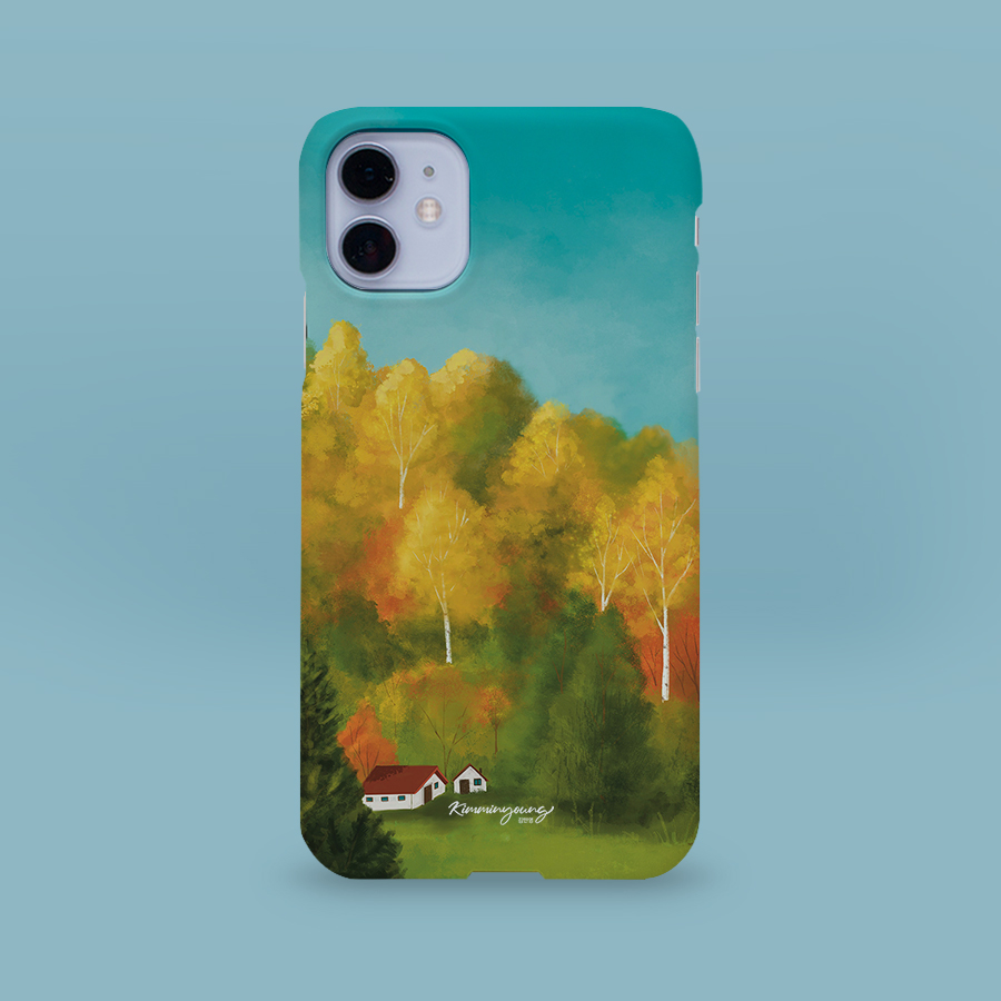 가을날의 천변 풍경, 김민영작가 폰케이스 디자인 슬림 젤리 범퍼 카드 아이폰 15 갤럭시 S24