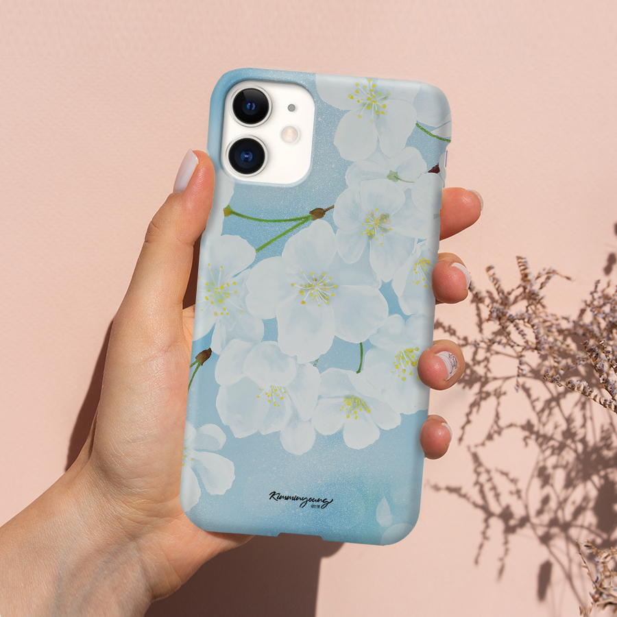 벚꽃이 내맘에 시리다, 김민영작가 폰케이스 디자인 슬림 젤리 범퍼 카드 아이폰 15 갤럭시 S24