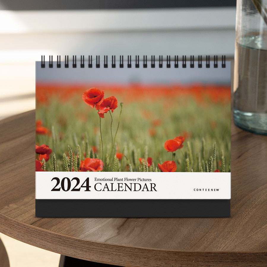 2024년 탁상 캘린더, 식물 꽃 감성 사진 달력
