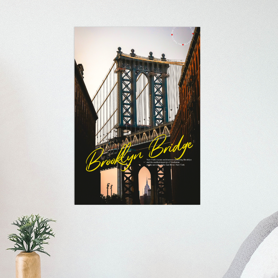 Brooklyn Bridge 브루클린 다리 conteenew 종이 포스터  A규격