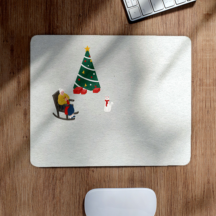크리스마스, 한컵 마우스 패드 명화 작품 그림 디자인